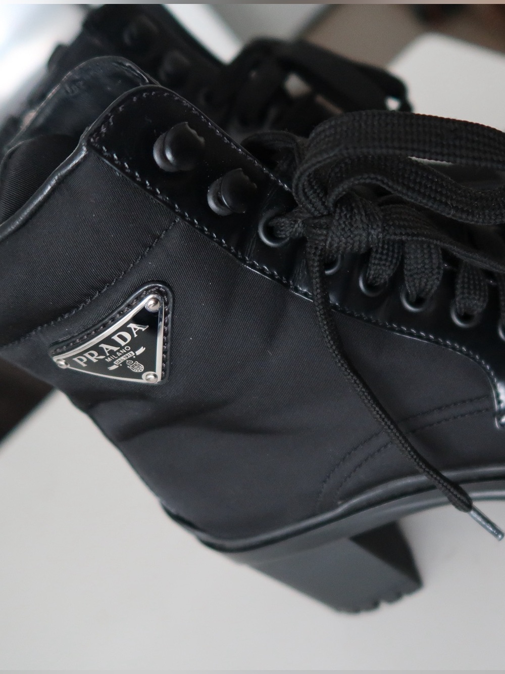 Prada Re-Nylon and Leather Combat Boot - Picture 6 of 7